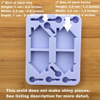 Key & House Outline Silicone Mold - Thumbnail 1