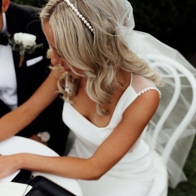 Sheath square neck crepe illusion tulle hollow back sleeveless wedding dresses  - Thumbnail 1