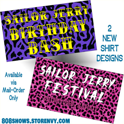 Sailor jerry birthday bash t-shirt // traditional cut (full-color on white, ash grey, or black fabric)