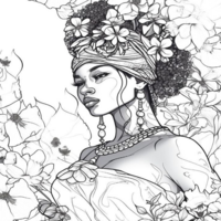 Coloring Book - 125 Friendly Faces Full Page Coloring Book, Friendly Faces, Portrait, Grayscale Coloring Book, Printable PDF File - Thumbnail 5