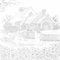 Coloring Book - 100 Fantasy Villages Coloring Book, Enchanted Village, Magical City, Coloring Book for Adults, Teens and Kids - Thumbnail 3