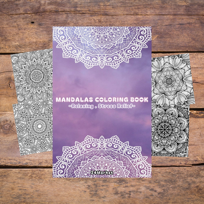 Coloring book for adult - 50 unique full page mandalas for relaxation and stress relief - adult coloring book spiral bound, mandala coloring