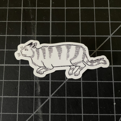 Log cat sticker