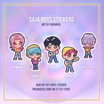 [preorder] saja boys jinu romance abby baby mystery kpop demon hunters sticker