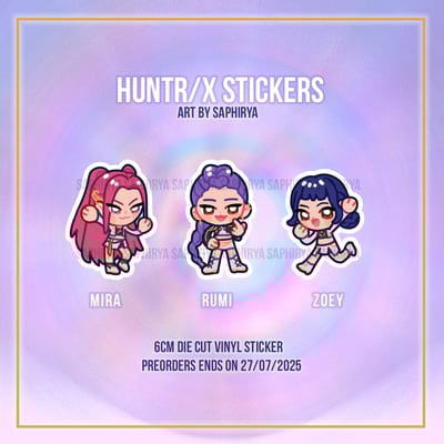 [preorder] huntrix rumi mira zoey kpop demon hunters stickers