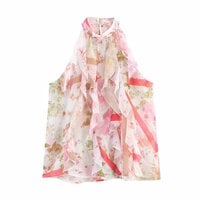 Floral print layered top - Thumbnail 2