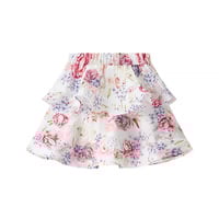 Halter Neck Sleeveless Short Top Floral Skirt Two-Piece Set - Thumbnail 1