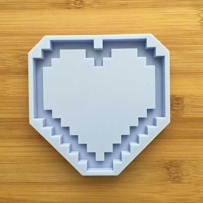 Pixel heart silicone mold