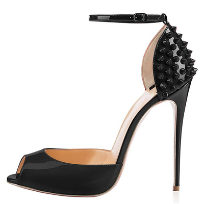 Fish mouth color matching rivet high heels 5 colors