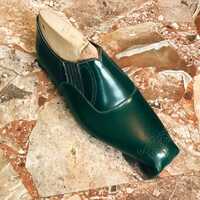 Handmade Dark Green Loafers Shoes For Mens Ideal For Wedding Outfit - Thumbnail 5