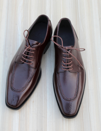Crafted Leather Handmade Men Classic Dark Brown Split Toe Derby Oxford Lace up Dress Shoes