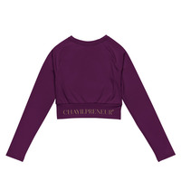 Faith First Long-Sleeve Crop Top Plum Gold Edition | Chayilpreneur Activewear  - Thumbnail 7
