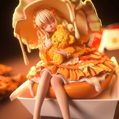Bishojo arttoy "the sleeping beauty-burger fairies-black"  by sanktoys & weartdoing - Thumbnail 3