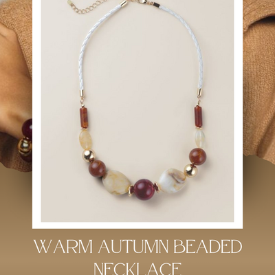 Warm autumn beaded necklace