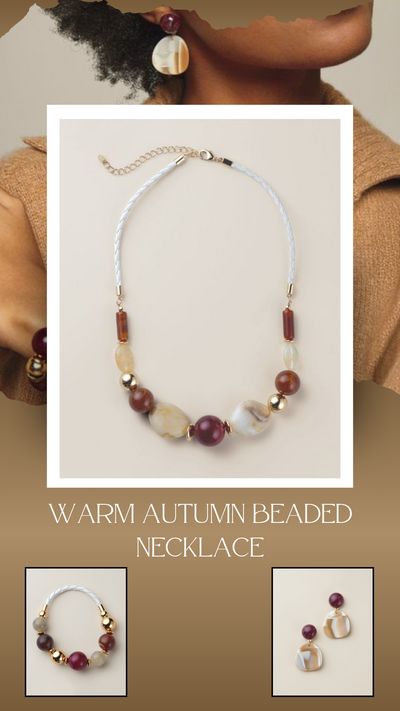 Warm Autumn Beaded Necklace