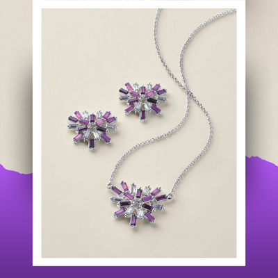 Celestial spark necklace and earring set