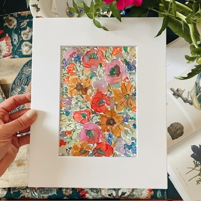 “wild & free” original watercolor no.01 matted 8x10in
