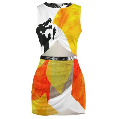 Waist not: dragon heat signal navel-baring mini dress