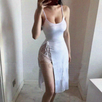 Lace splicing slit sexy suspender skirt nightdress - Thumbnail 3