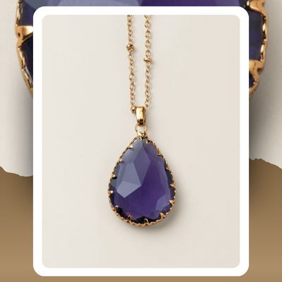 Violet dewdrop pendant necklace