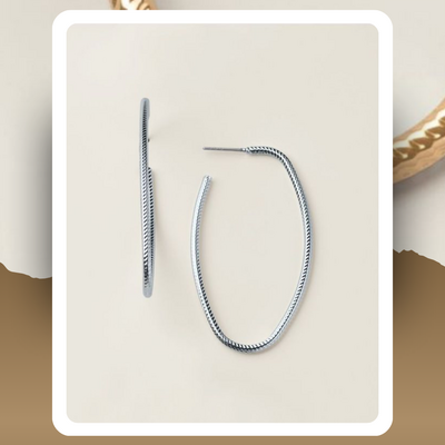 Modern curve hoop earrings