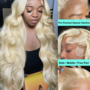 Blonde Bombshell” 28 inch 13x6 HD Lace Front Wig – Color 613 (Platinum Blonde)-2
