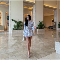  Classy and Stylish  Long Sleeve Printed Dress - Thumbnail 3