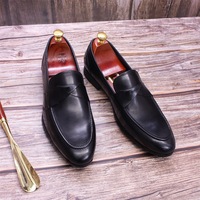 Handmade leather men's business formal leather shoes loafers 2 colors - Thumbnail 5