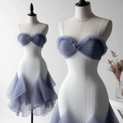 Cute chiffon pleats short homecoming dresses - Thumbnail 1