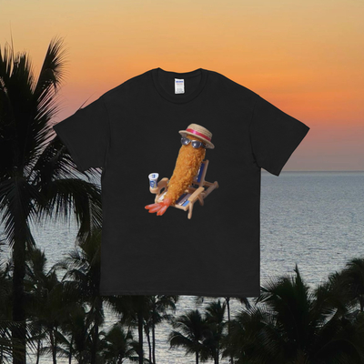 Summer day off shrimp t shirt black 