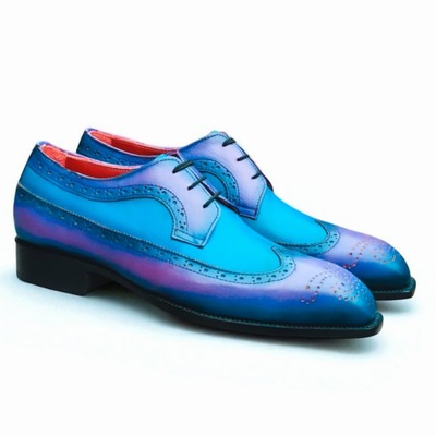 Crafted leather classic purple patina dress shoes