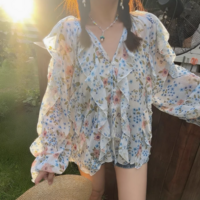 Layered decorative print shirt - Thumbnail 4