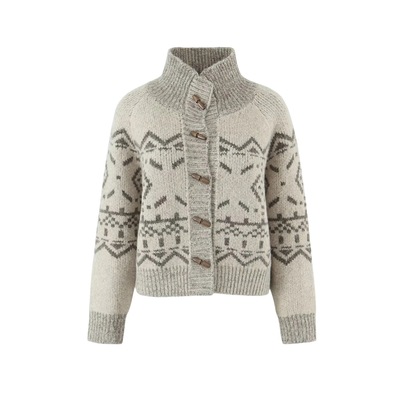 Retro lazy high-end jacquard loose pullover sweater