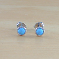 GIFT BOX SET/Sterling Silver Blue Opal Compass Necklace/Opal Necklace/Blue Opal Necklace/Opal Jewellery/Opal Jewelry/Opal Earrings/October Birthstone - Thumbnail 4