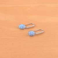 BOXED GIFT SET/Sterling Silver Blue Opal Pendant & Chain/Blue Opal Necklace/Opal Necklace/Opal Jewellery/Opal Jewelry/Opal Earrings/UK - Thumbnail 4