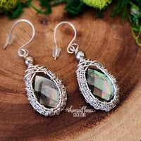 Sterling Silver Earrings w/Faceted Labradorite - Thumbnail 3