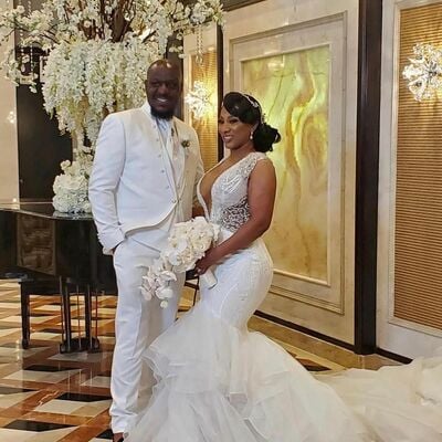 Luxury wedding dress, mermaid lace african girls bridal dress bridal gown - Thumbnail 1