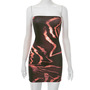 Sexy Abstract Print Tube Top Wrap Hip Miniskirt Dress-4