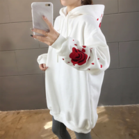 Crane and Rose Embroidered Hoodie - Thumbnail 5