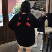 Gothic Girl Oversized Hooded Sweatshirt - Thumbnail 6