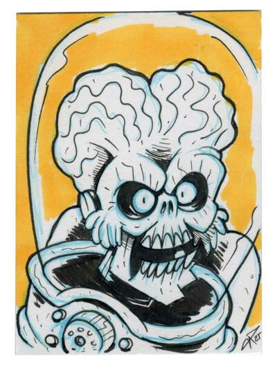 Mars Attacks Sketch Card