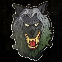 Peachfuzz the Friendly Wolf sticker