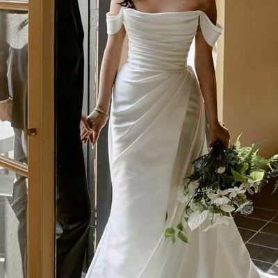 Sexy wedding dress, mermaid off the shoulder bridal dress bridal gown - Thumbnail 1