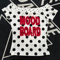 Millennial Hottie Polka Dot Letter Print Sexy Short Sleeve Top - Thumbnail 1