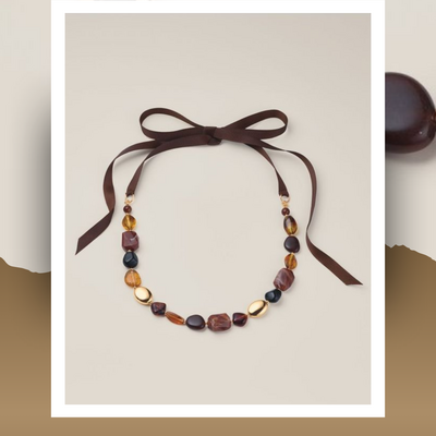Autumn glow ribbon necklace