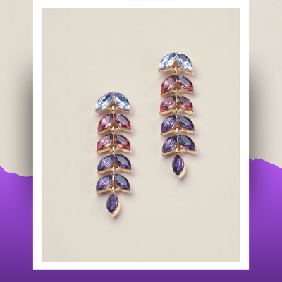 Violet ivy ombre earrings