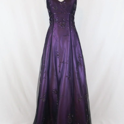 Halter purple vintage fashion ombre beaded prom dresses - Thumbnail 1