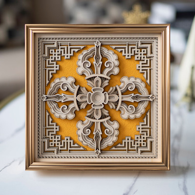 Stereowood cross vajra multi-layer  art, personalized ornaments, creative gifts