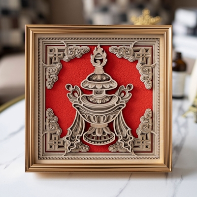 STEREOWOOD Auspicious Vase Multi-Layer Wooden Art, Personalized Ornaments
