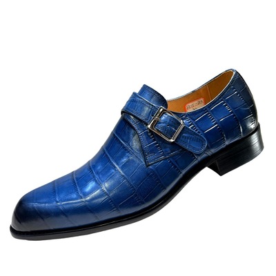 Buckle business formal groom wedding shoes cowhide 2 colors
